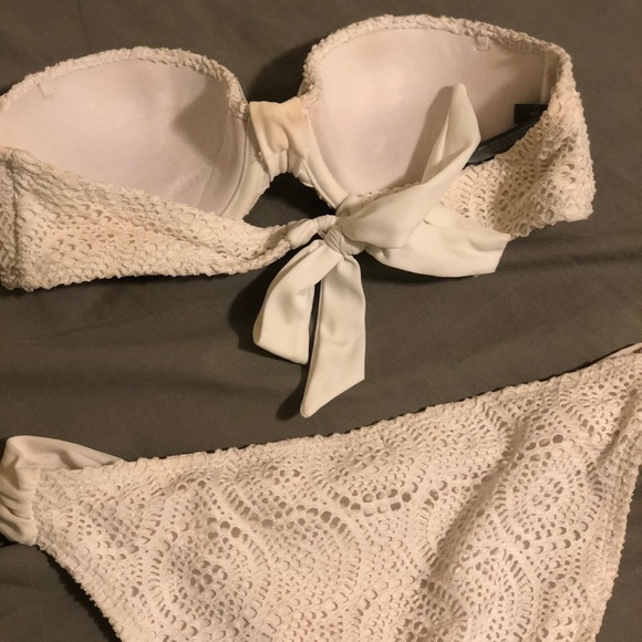AERIE Holly White Lace Push-up Bikini - Picture 3 of 4